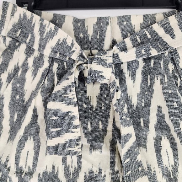 J Crew Shorts Womens 0 Gray White Geometric Print Front Tie Casual Mom Core - Picture 8 of 10